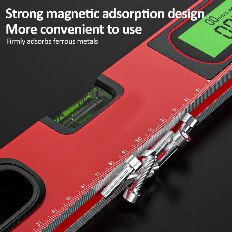 30/40/50cm Electronic Digital Display Level Ruler Magnetic Angle Meter Aluminum Alloy Level Protractor Inclinometer 90 Degree
