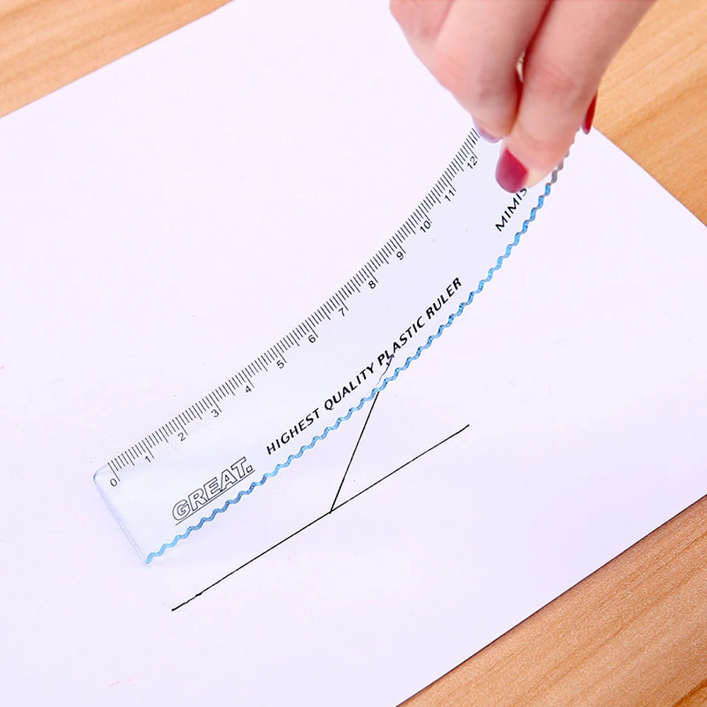 4 Pcs Ruler Set Multifunctional Straight Triangle Ruler Protractor Math Geometry Kit for School Kids Drawing Measuring