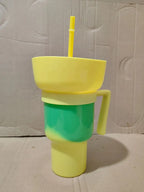 New 2 IN 1 Creative Popcorn Snack Cup Integrated Beverage Cup with Handle Portable Beverage Cup Novel Design and Many Functions