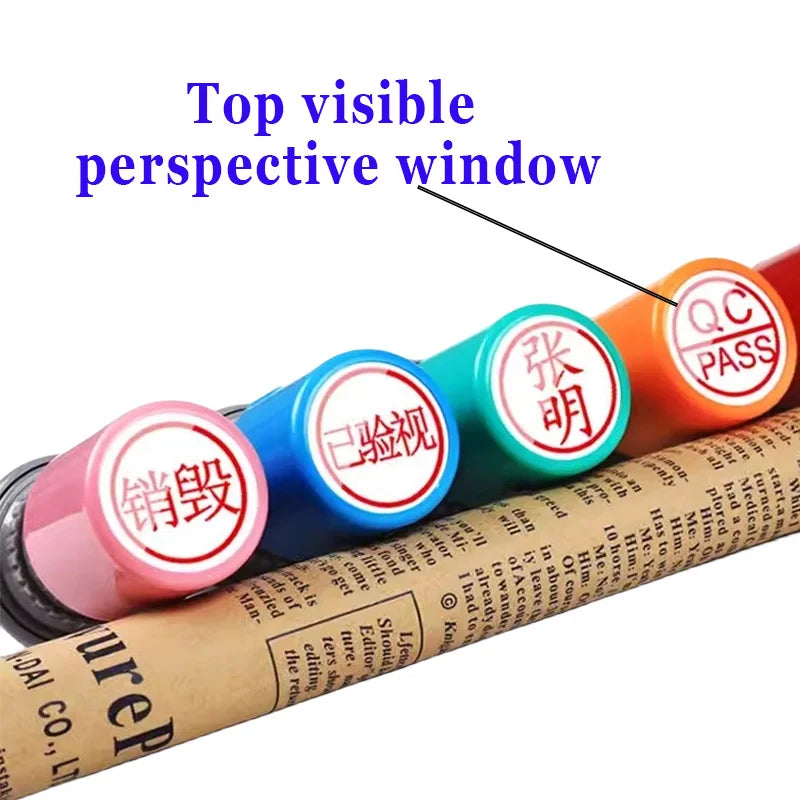 Custom QA QC Teacher Name Ink Stamp Signature Calligraphy Selfing-Inking Personalized Letter Stamp For School Student Child