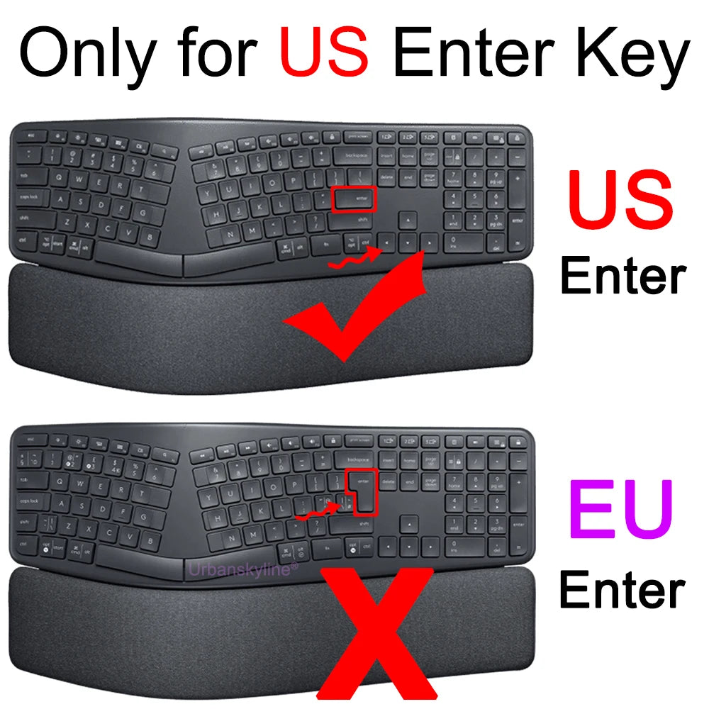 Keyboard Cover for Logitech ERGO K860 Business Protector Skin Case Silicone Accessory for logi K 860 Black