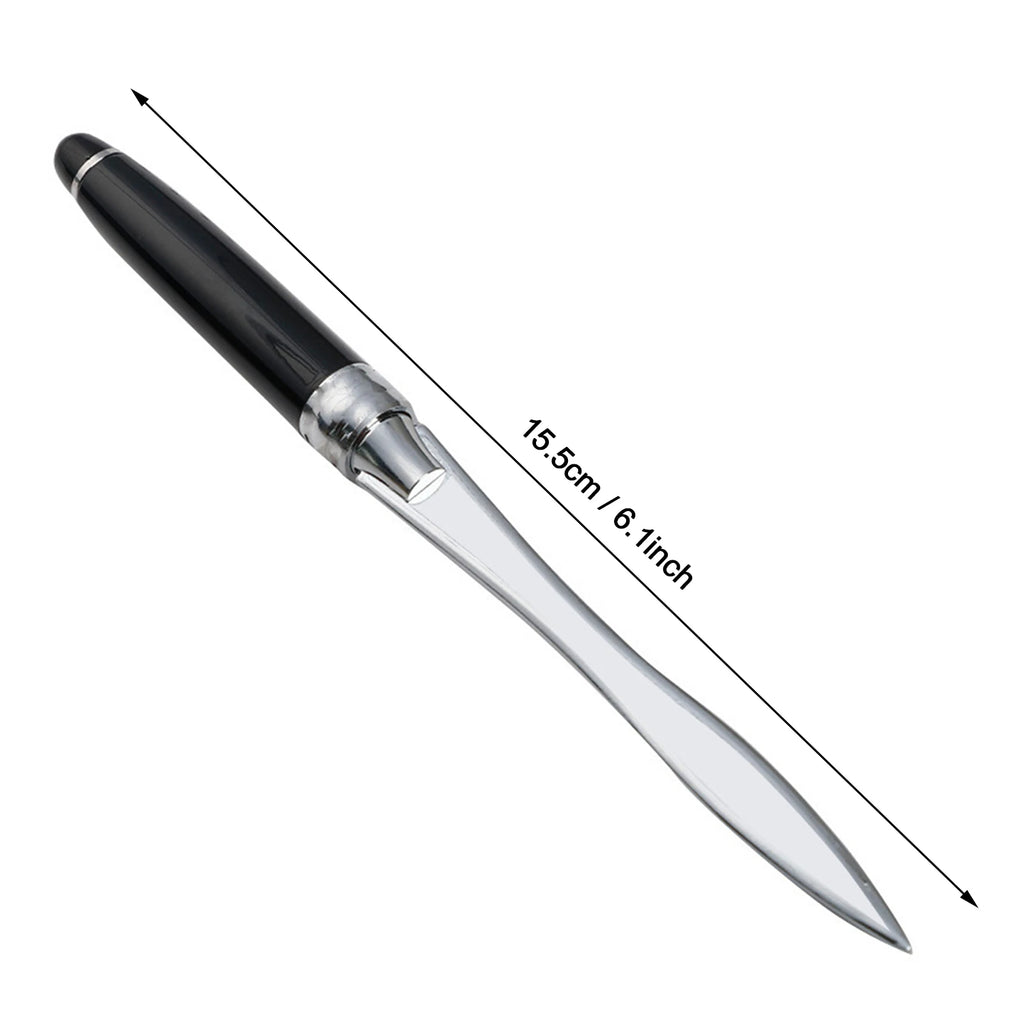 Metal Letter Opener Knife Black Smooth Durable Envelope Cutter for Office Home and Daily Mail Handling Tasks