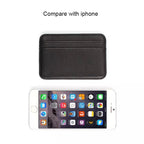 Genuine Leather Card Holder Slim Business Card ID Holder Credit Card Case Thin Small Wallet for Men Cardholder Sticker Black