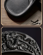 Calligraphy Inkstone Natural Raw Stone Duan Inkstone Chinese Style Brush Writing Painting She Inkstone Vintage Desktop Ornaments