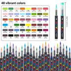 12-366 Colors Acrylic Marker Set Waterproof Acrylic Brush Marker Professional Acrylic Painting Marker DIY Art Supplies