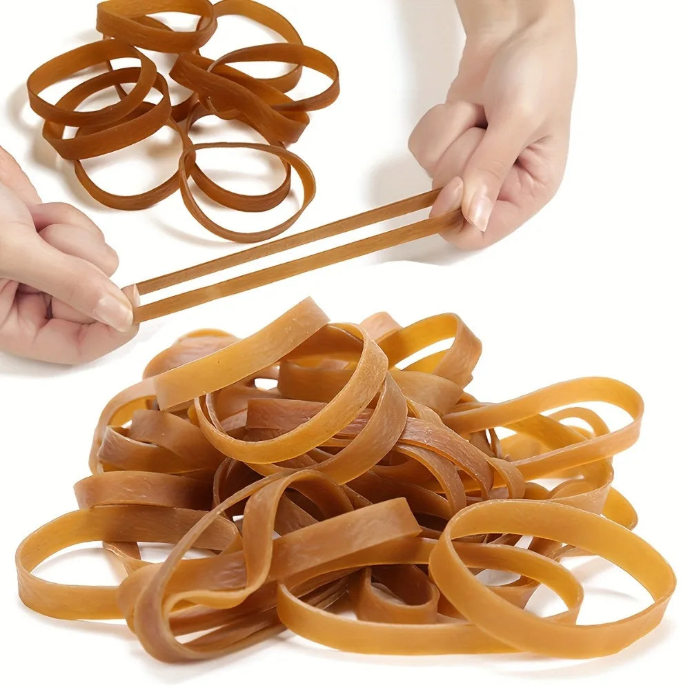60/20PCS Widened Elastic Band Multipurpose Yellow Rubber Bands 6cm Big Size Stretchable Sturdy Rubber Elastic Band Office Supply