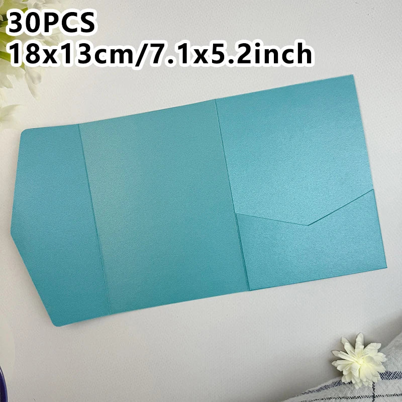 30pcs 18x13cm Green Envelopes for Wedding Invitation Small Business High-grade 250g Paper Stationery Supplies Storage Bag
