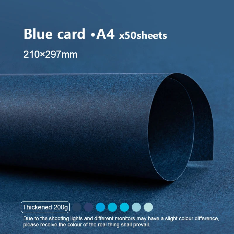 A4 Colored Cardstock 50sheets Thickened Hard Paper 200 gsm Card Stock Colorful Drawing Paper for DIY Art Card Making Scrapbook