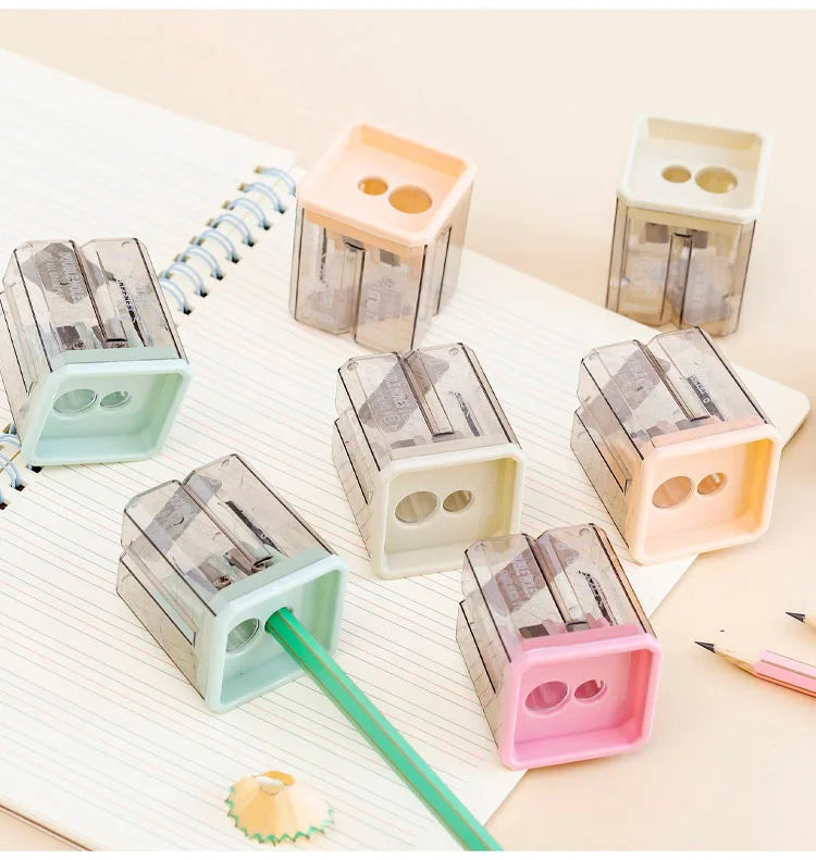 1 Piece Lytwtw's School Supplies Cute Morandi Color Geometry Sharpener For Pencil Office Creative Stationery Item