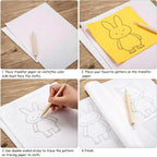 30/100pcs A4 Graphite Transfer Paper Tracing Painting Sheets White Copy Graphite Paper for Drawing Patterns Sketch Canvas Fabric