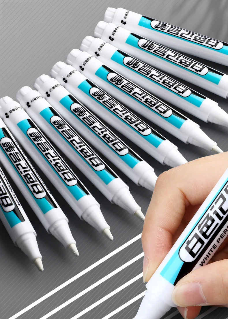 1/3Pcs White Permanent Marker Pens 0.7/1.0/2.5MM Paint Markers For Wood Rock Plastic Leather Glass Stone Metal Art Supplies