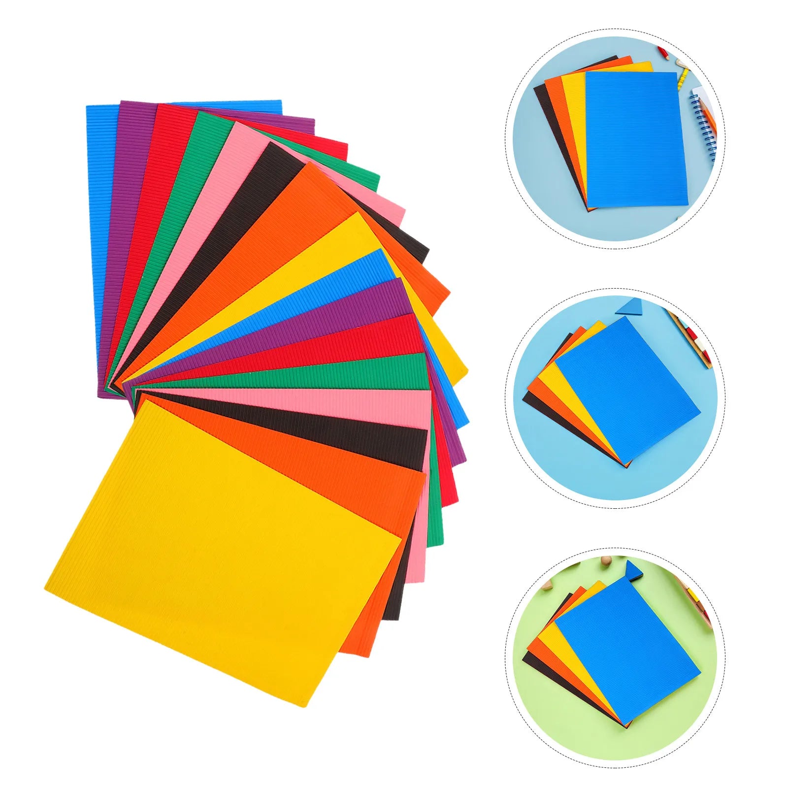 40Pcs Colored Corrugated Paper Sheets Thick Construction Paper 11.81x8.27 Inch for DIY Crafts Kindergarten School Project
