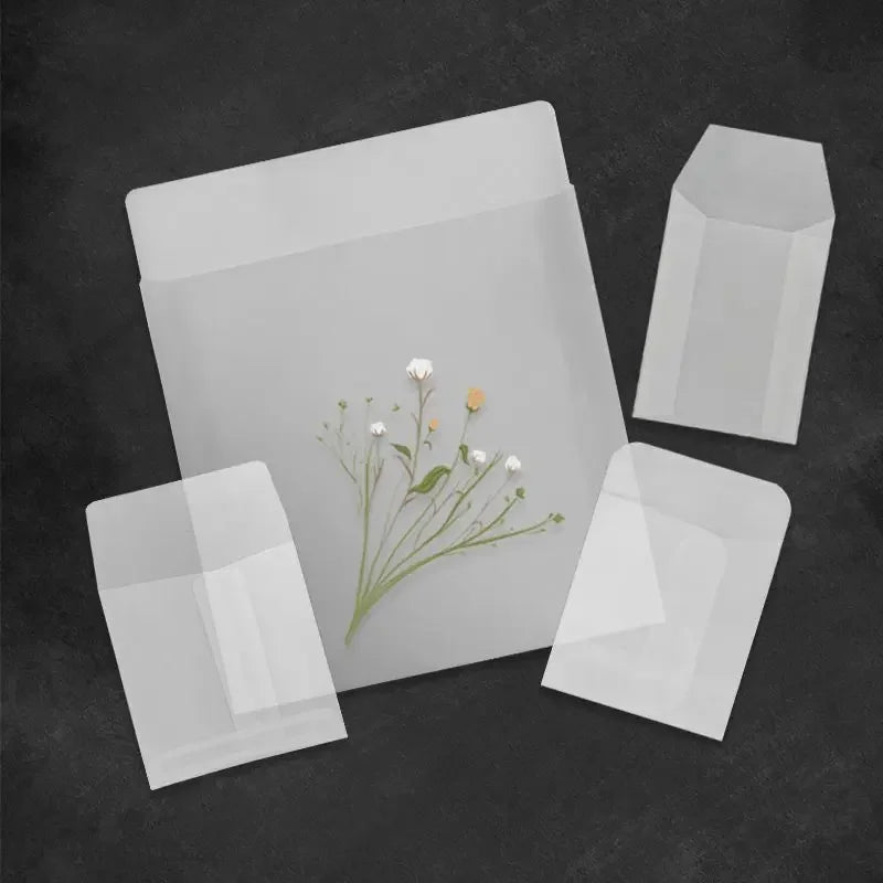 50pcs/lot Translucent Mini Envelope Jewelry Storage Bag for Card Earring Necklace Gift Packaging Bags Wedding Wedding Envelopes