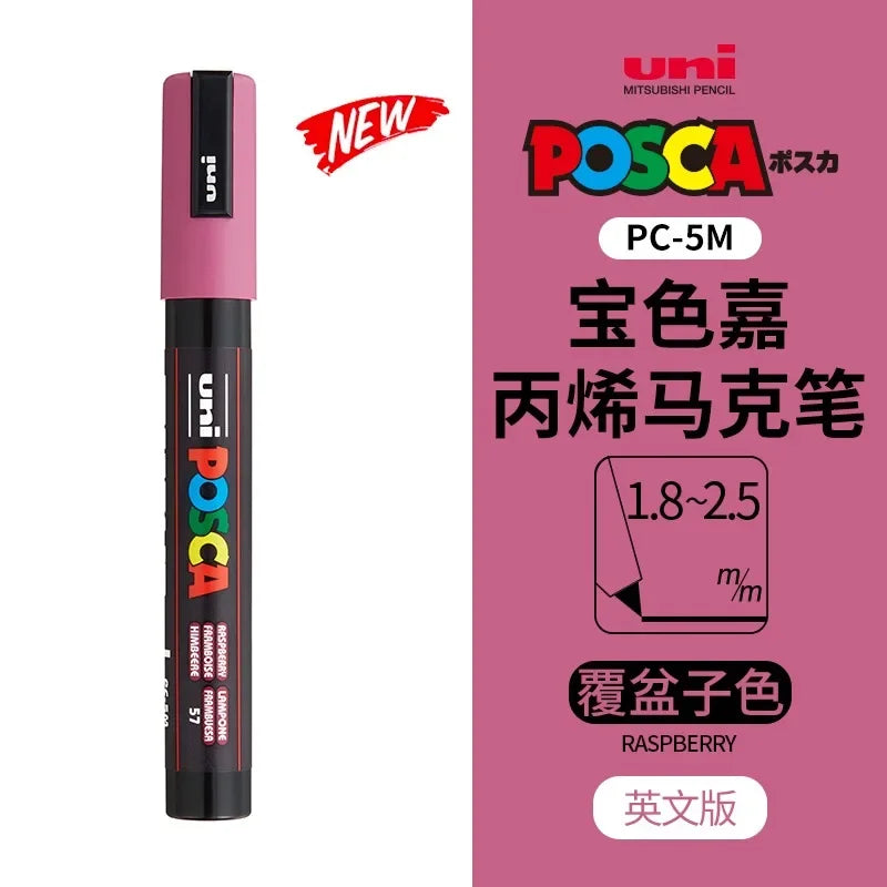 uni POSCA POP Water-Based Marker,Assorted Colors PC-1M/3M/5M 0.7~2.5mm Tips Professional Acrylic Paint Pen for Artists&Designers