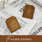 1PC Deluxe Vintage Brass Clip Heavy Metal Binder Paper Clamps Double-sided Pattern for Office Kitchen, Drawing Board, Art Crafts