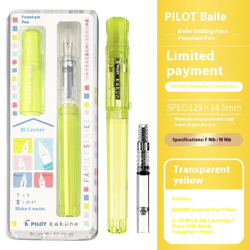 PILOT kakuno Fountain Pen,Multi-Colors Dreamy/Smile Family Series 0.4~0.7mm Nib Writing Calligraphy Pen Perfect Gift For Student