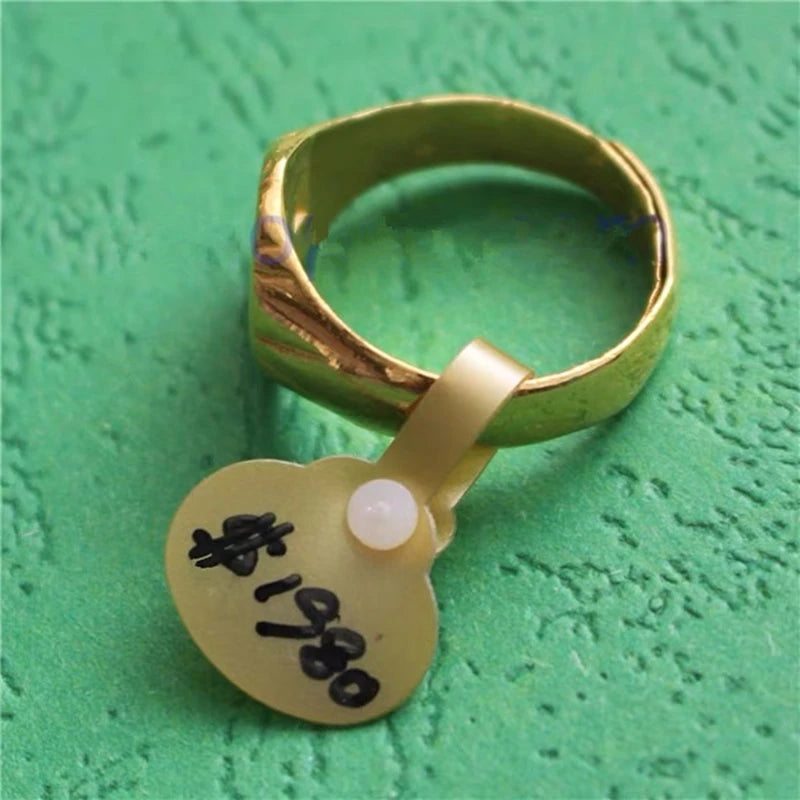Jewelry Price Tag White PVC Snap Lock, gift packaging label plastic DIY vinyl button fastener bracelet earrings handy ring tags