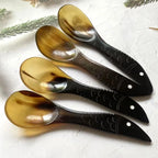 Water Buffalo Horn Spoon Exquisite Western Cuisine Spoon Kitchen Tools Creative Dessert Spoon Long Handled Spoon Horn Products