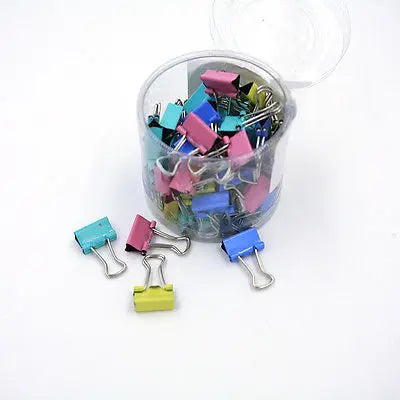 60pcs/lot 15mm Colorful Metal Binder Clips Paper Clip Office Stationery Binding Supplies