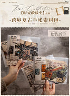 90Pcs Favorites Notebooks Decorative border Material paper handbook material European Coffee Manuscripts Pad collage Scrapbook