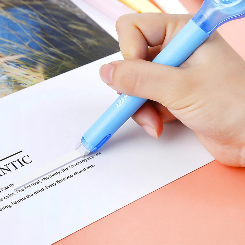 Kawaii Correction Creative Pen Shape Correction Tape Cute Colorful Corrector Tape Error Correction Tools Stationery 5mm*6m