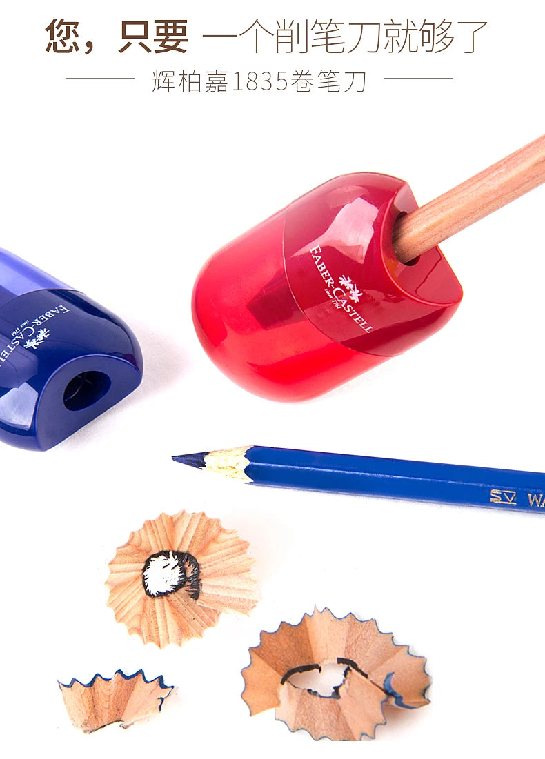 1pc Faber Castell Pencil Dual Single Hole Sharpener Cute Stationery Easy and Tidy Sharpening for Standard and Jumbo Pencils