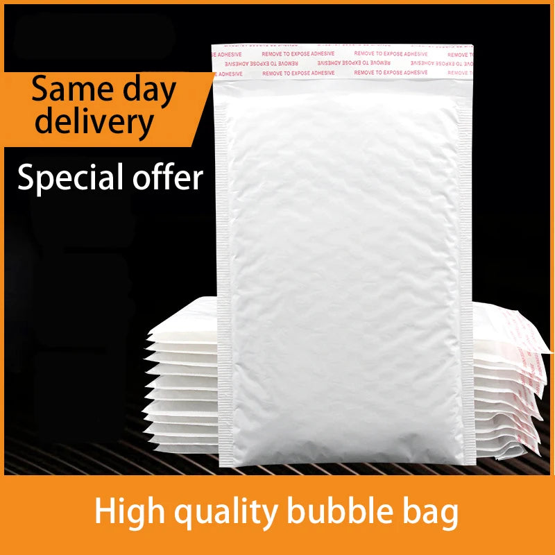 100Pcs White Bubble Envelopes With Bubble Buffering And AntiCollision SelfAdhesive Sealing Strips For Express Packaging