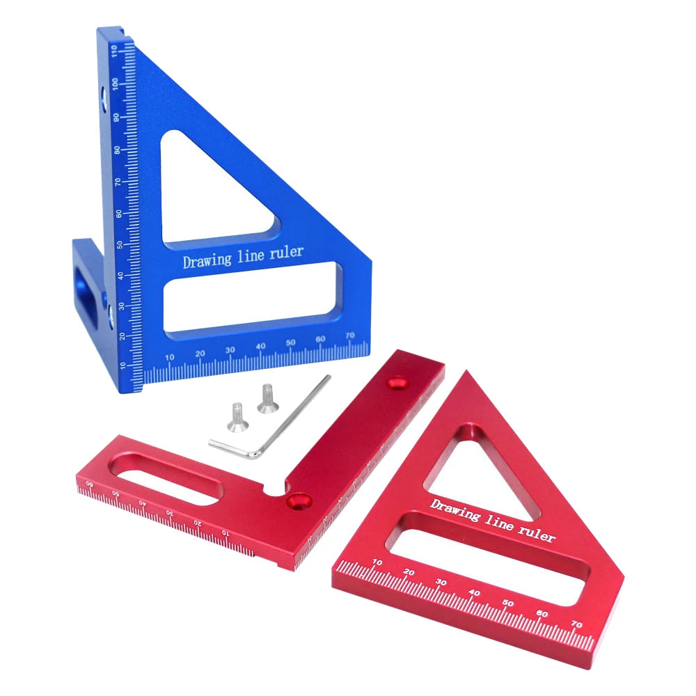 Woodworking Square Protractor Aluminum Alloy Miter Triangle Ruler High Precision Layout Measuring Tool for Engineer Carpenter