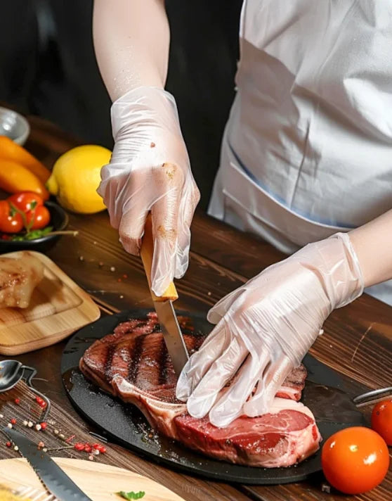 100pcs Transparent disposable latex gloves, suitable for kitchens, bathrooms, pet care, beauty, hair care and hotels, etc