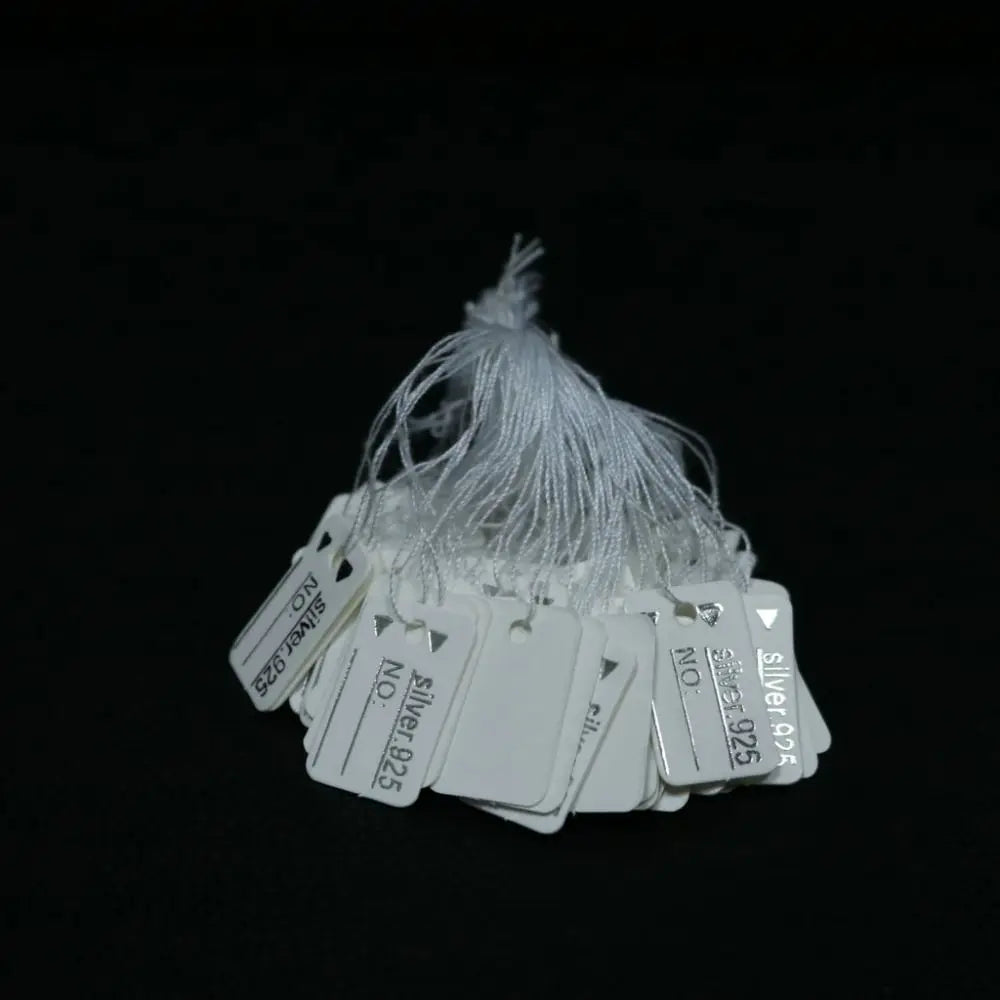 100PCS Round Rectangle Gold/Silver Edge Retail Supplies Display Tool Hanging Tags Jewelry Price Labels Jewellery Hangtags
