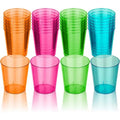 100Pcs Plastic Shot Glasses 2oz Disposable Clear Hard Plastic Cups(Multicolor) jello cups for party iridescent party supplies