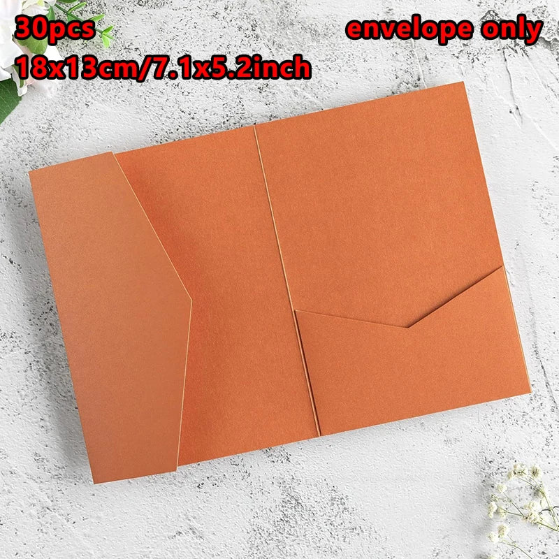 30pcs 18x13cm Green Envelopes for Wedding Invitation Small Business High-grade 250g Paper Stationery Supplies Storage Bag