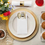 25/50PCS White Prefolded Paper Napkins Built-in Flatware Pocket Disposable Dinner Paper Napkins Christmas Wedding Party Supplies