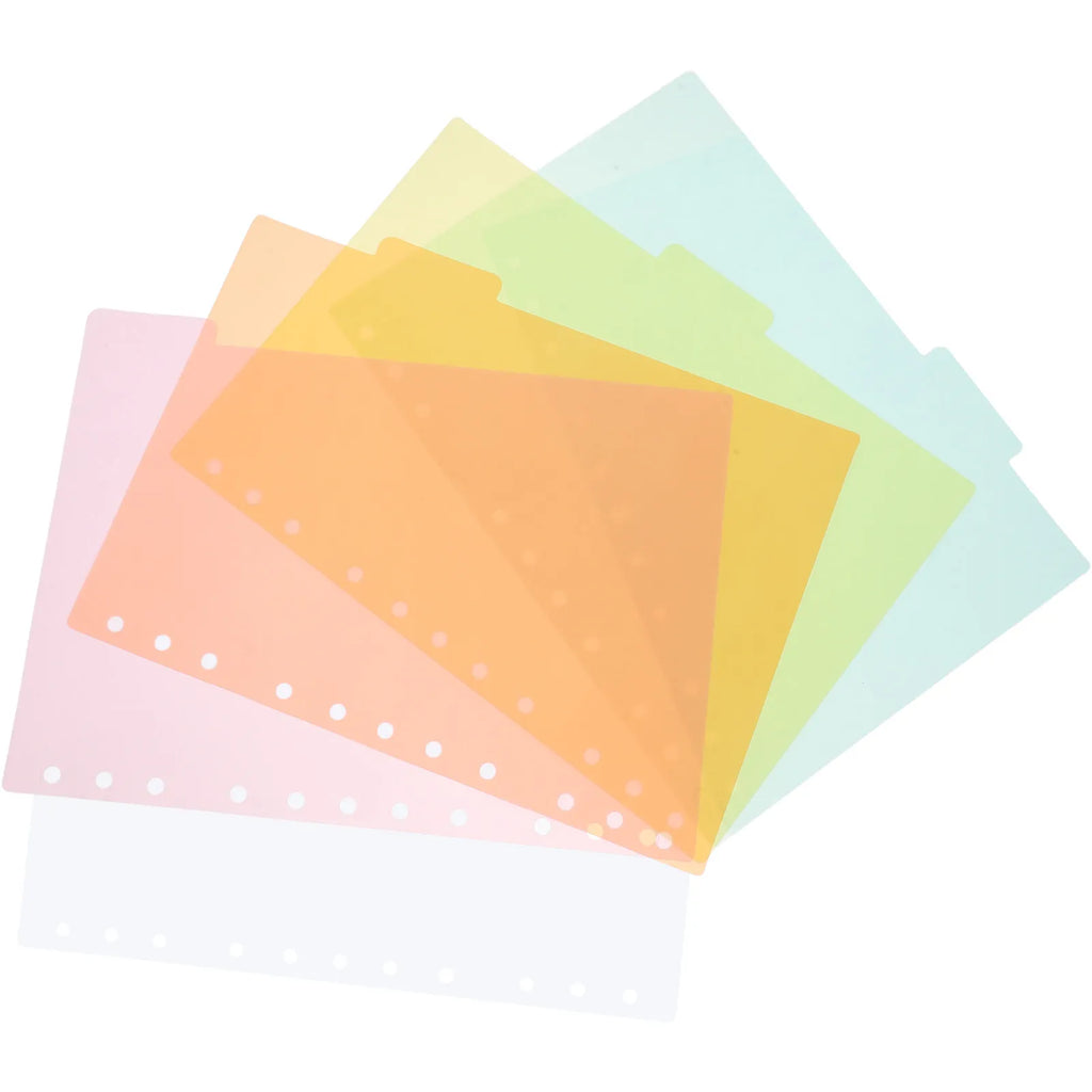 5Pcs Plastic Page Dividers B5 11 Holes Notepad Index Divider Easy to Use Classification Tabs Vibrant Colored Loose-Leaf