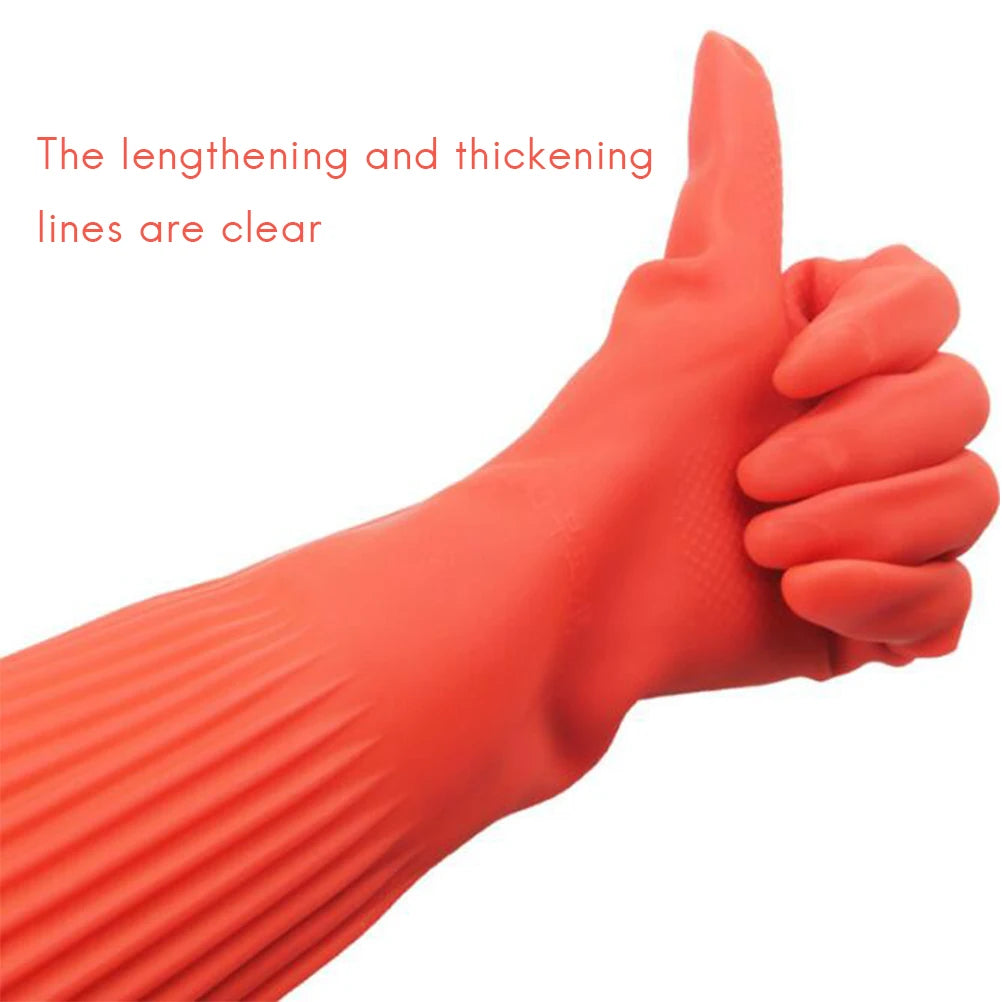 38/45/56cm Latex Long Gloves Aquarium Fish Tank Industrial Thick Protective Gauntlets Waterproof Rubber Latex Dishwashing Gloves