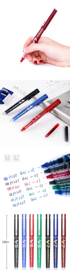 Japan Pilot V5/V7 Gel Pen Straight Liquid Replaceable Ink Cartridge 0.5/0.7mm for Writing School Stationery Office Accessories