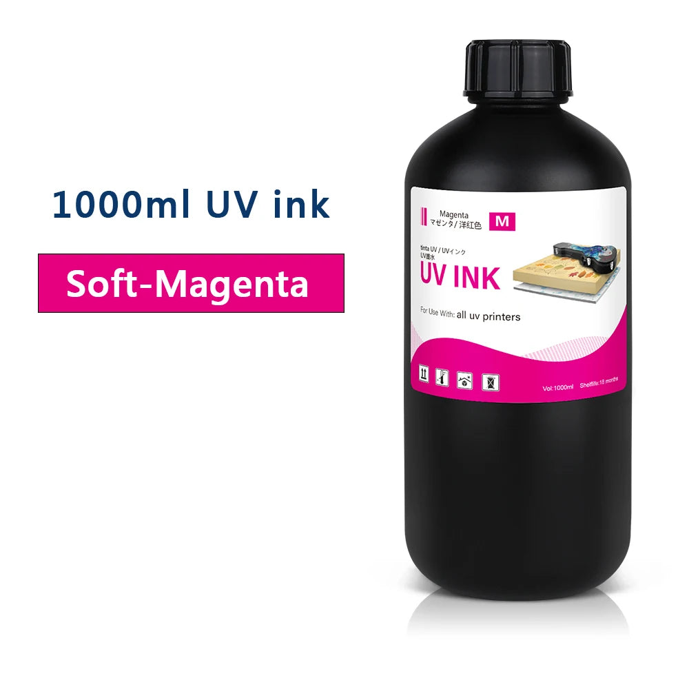 LED UV Ink 1000ml UV Ink For Epson 1390 R1800 R1900 TX800 4800 7880 9880 DX5 DX7 UV Flatbed Printer Universal UV Curing Ink