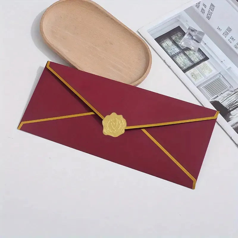 10PCS Luxury Foil Sealed Envelope - Self-Sealing Wedding Invitations, Thank-you Notes, Corporate Events & Birthday Invitations