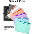 1Pc A4 Size Accordion File Folder 5 Pocket Filer Folder for Documents Paper Organizer for School Office