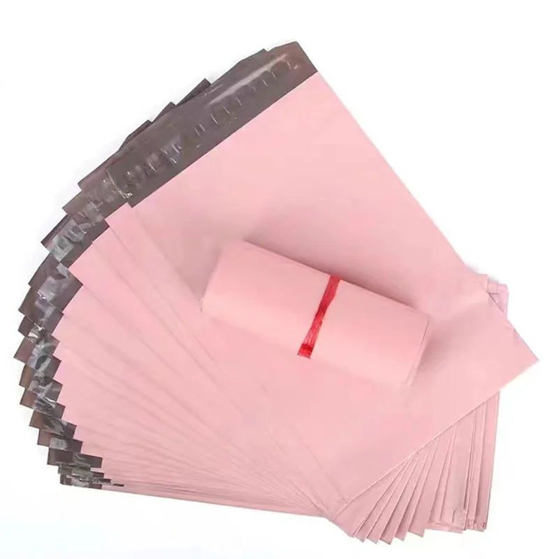 50Pcs Pink Poly Mailer Shipping Bags Waterproof Mailing Envelopes Self Seal Post Transport Bags Thicken Courier Bag 16 Sizes
