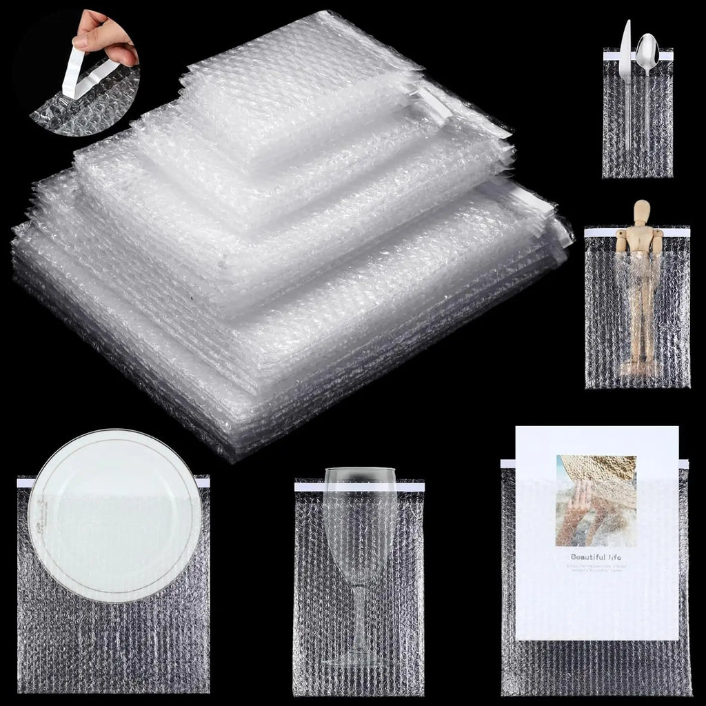 10-40PCS Transparent Double Sided Bubble Mailer Self Seal Gift Packaging Bag Self-adhesive Express Bubble Envelope Plastic Bags