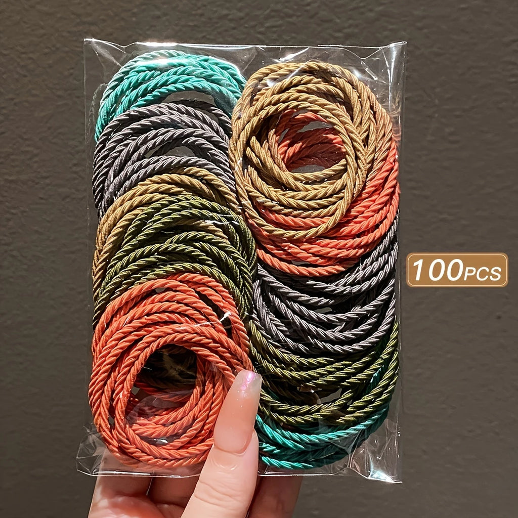100/200pcs/lot women Hair bands Solid Color Elastic Rubber Band Hair band Headband Scrunchie Hair Accessories for girl women