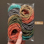 100/200pcs/lot women Hair bands Solid Color Elastic Rubber Band Hair band Headband Scrunchie Hair Accessories for girl women