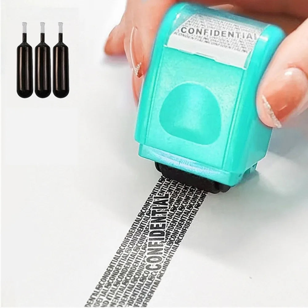 Leakproof Identity Theft Protection Roller Stamp Roller Stamp Portable Identity Stamp Roller Ink Refill Hide ID