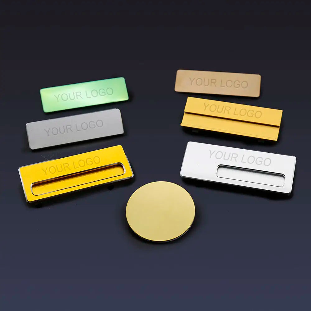 Custom LOGO Blank Zinc Alloy Sublimation Reusable Employee Staff Magnetic Nametag Name Badge with Magnet
