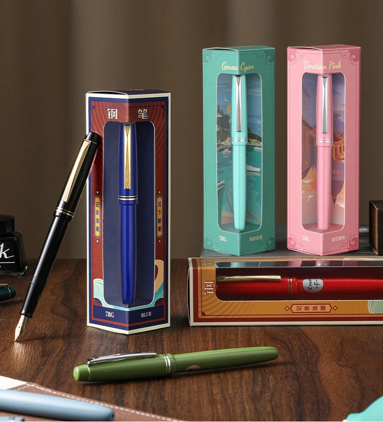 PILOT 1pcs Japan Fountain Pen FP-78G High-end Writing Stationery EF/F/M Iridium Pen Tip Luxury Gift Box Student Smooth Writing