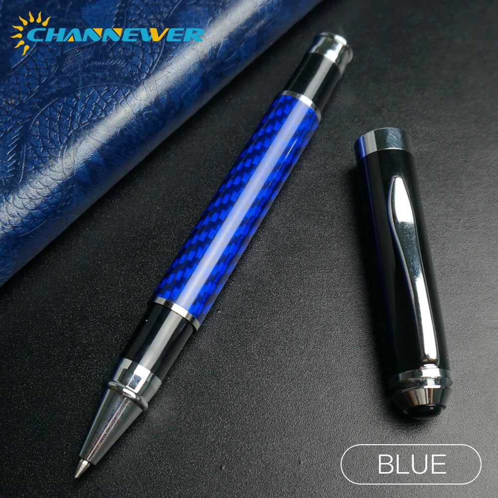STONEGO Carbon Fiber Signature Pen, Premium Metal Gel Ink Pens Micro Point 0.5mm Black Ink Smooth Writing Ball Pen