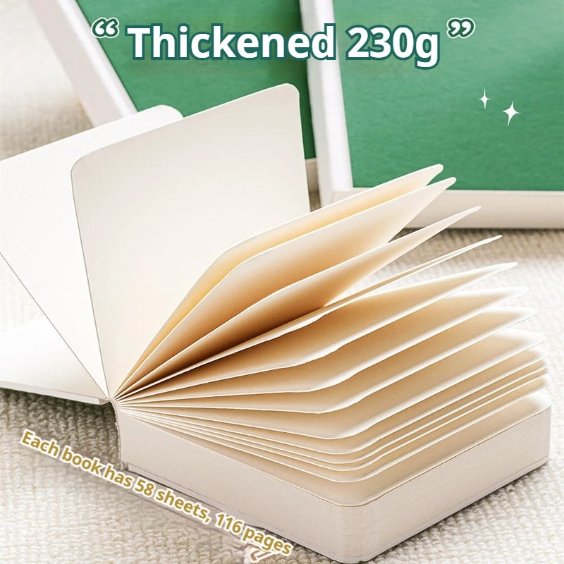 Borrence 58Sheets Drawing Notebook Sketchbook Handheld 230g Portable Watercolor Paper Coloring Book Oil Paint Gouache Notepad
