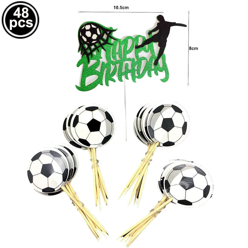 Soccer Party Disposable Tableware Paper Plates Cups Napkins Tablecloth Soccer Birthday Party Decoration