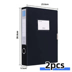 2pcs A4 Colorful File Boxes, Foldable Folder Organizers, Large Capacity for Financial Vouchers with Side Labels, Office Supplies